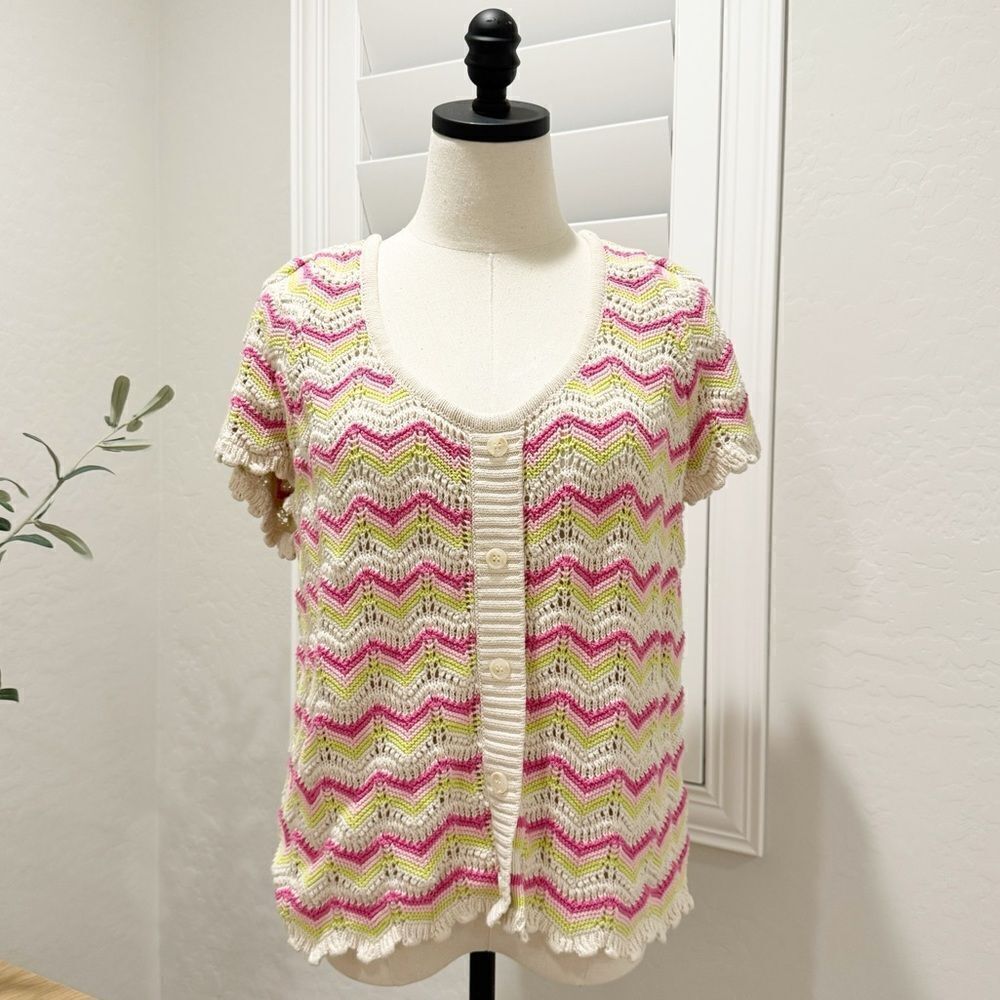 Torrid Pointelle Pullover Flutter Sleeve Sweater … - image 2